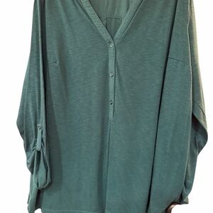 Ava & Viv Teal Button-Down Shirt